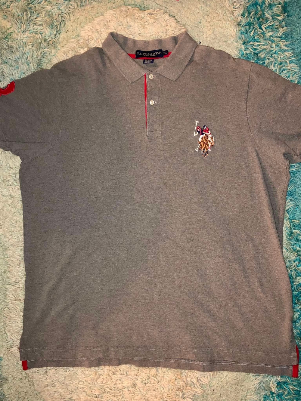 U.S. Polo Assn. Multi-Color Logo Solid Pique Polo Shirt